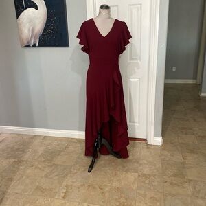 New Women Large Miusol Formal V-Neck Ruffle Split Evening Party Long Dress